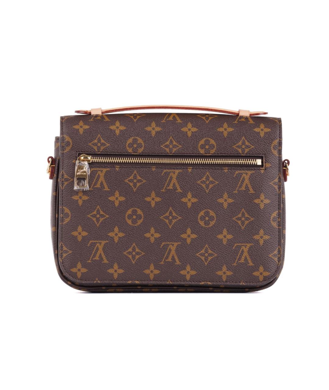 LOUIS VUITTON Коричневая кожаная сумка через плечо, фото 4