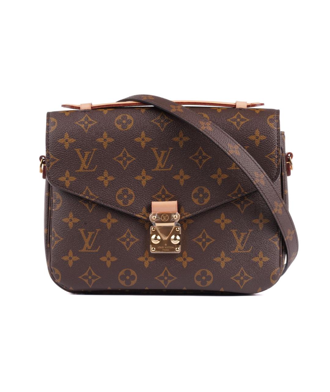 LOUIS VUITTON Коричневая кожаная сумка через плечо, фото 10