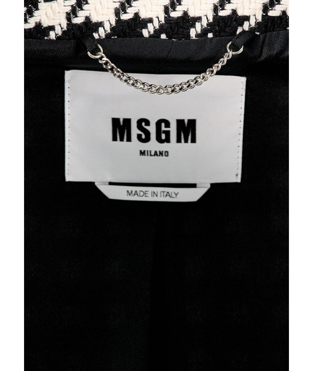 MSGM Черный хлопковый жакет/пиджак, фото 4