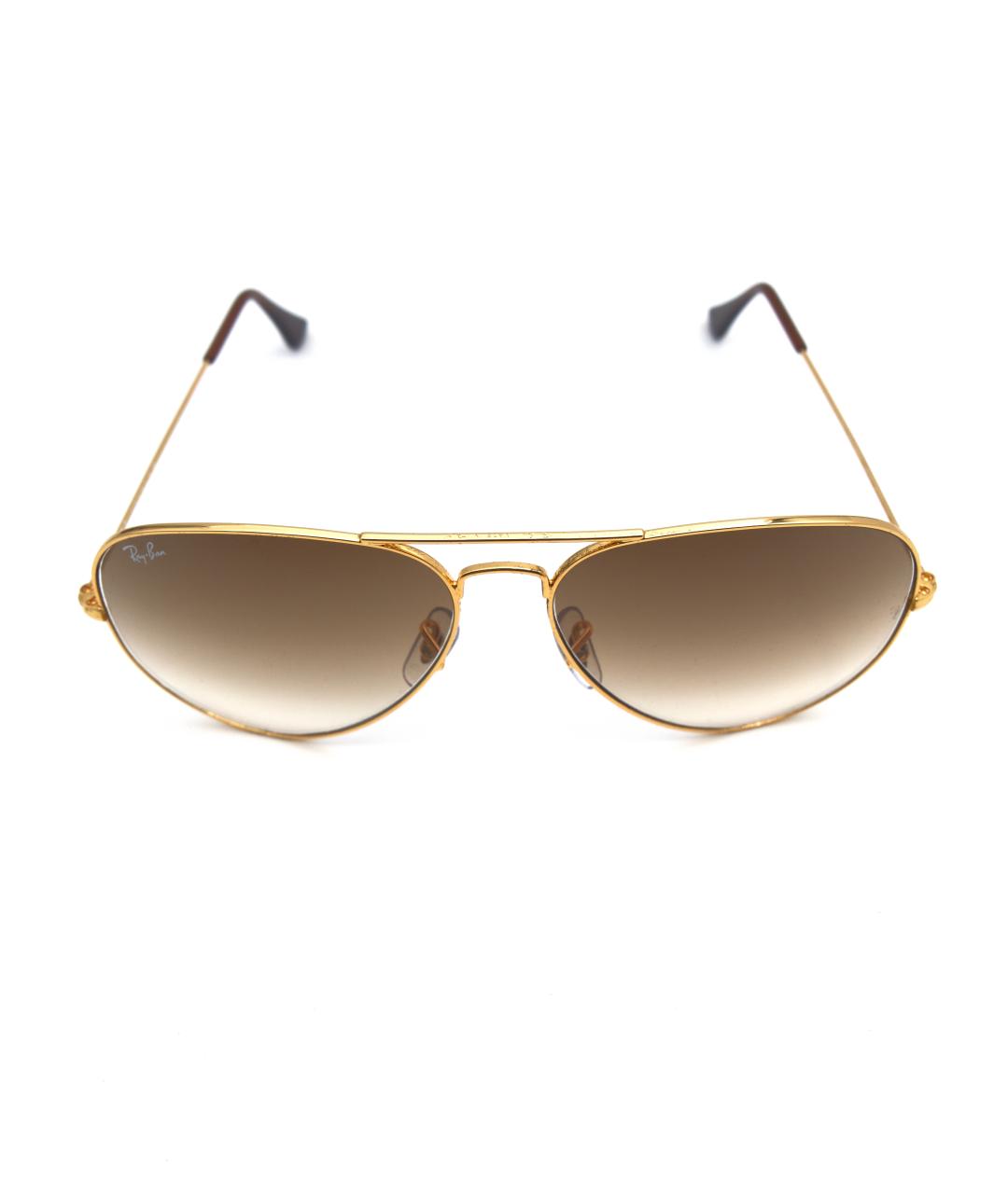 RAY BAN Золотые металлические солнцезащитные очки, фото 7