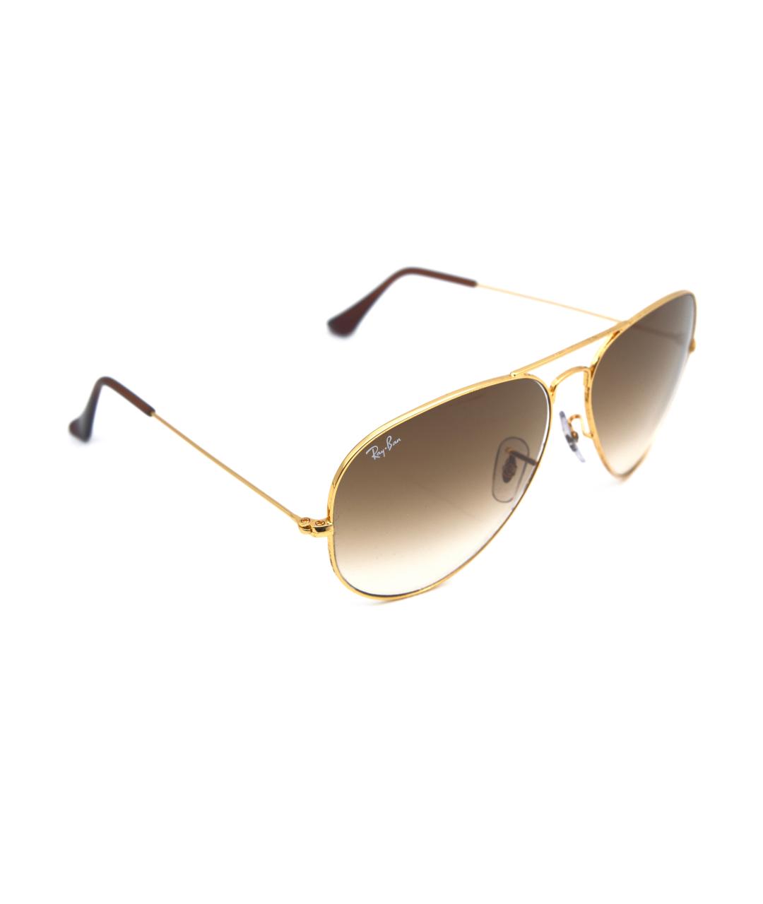 RAY BAN Золотые металлические солнцезащитные очки, фото 2