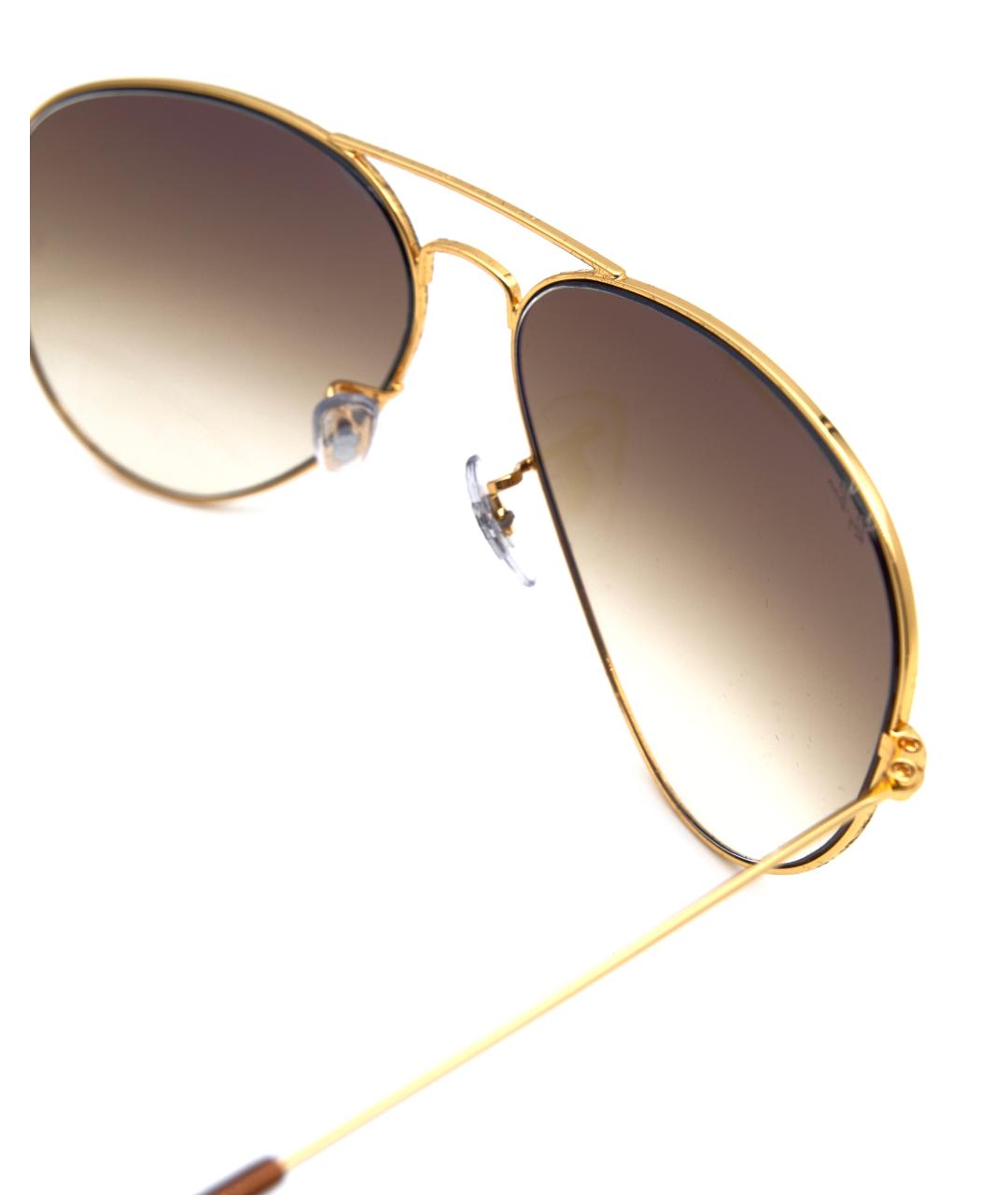 RAY BAN Золотые металлические солнцезащитные очки, фото 3