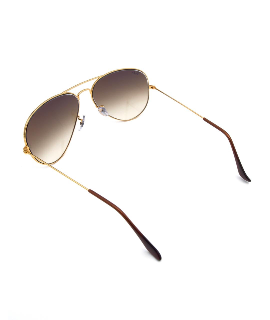 RAY BAN Золотые металлические солнцезащитные очки, фото 5