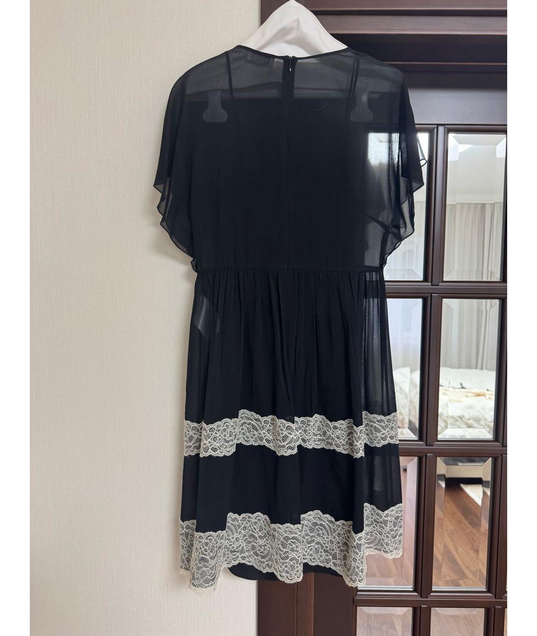 RED VALENTINO Черное шелковое коктейльное платье, фото 3