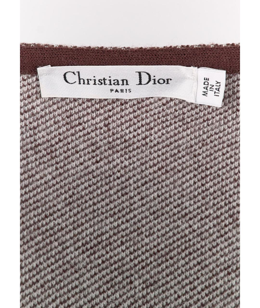 CHRISTIAN DIOR Коричневое шерстяное повседневное платье, фото 3