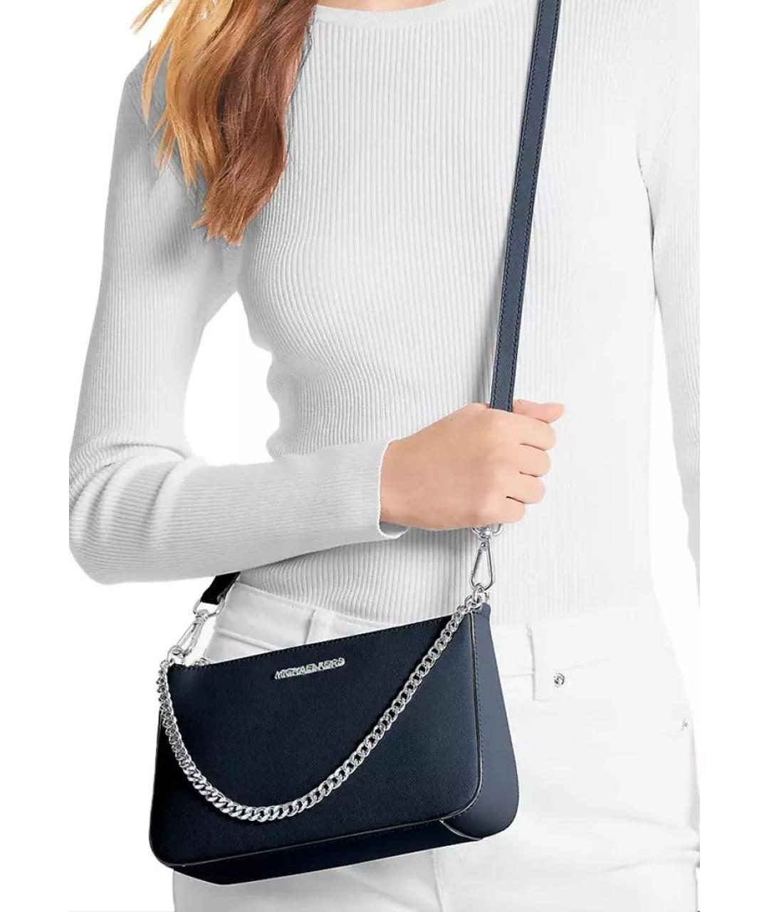 MICHAEL KORS Синяя кожаная сумка через плечо, фото 3