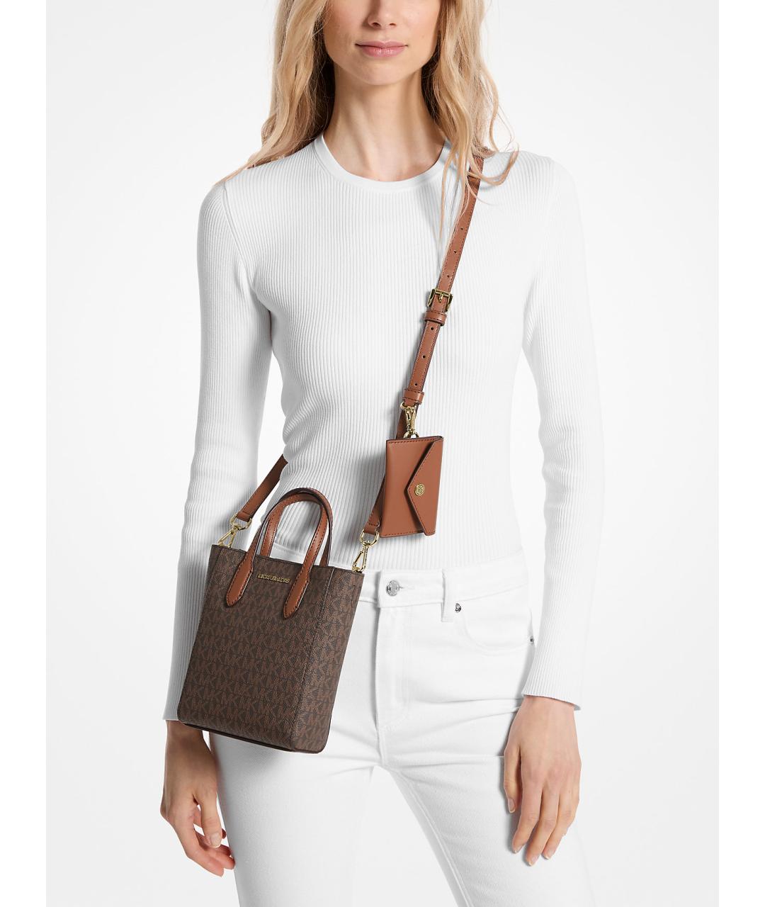 MICHAEL KORS Коричневая сумка через плечо из искусственной кожи, фото 4