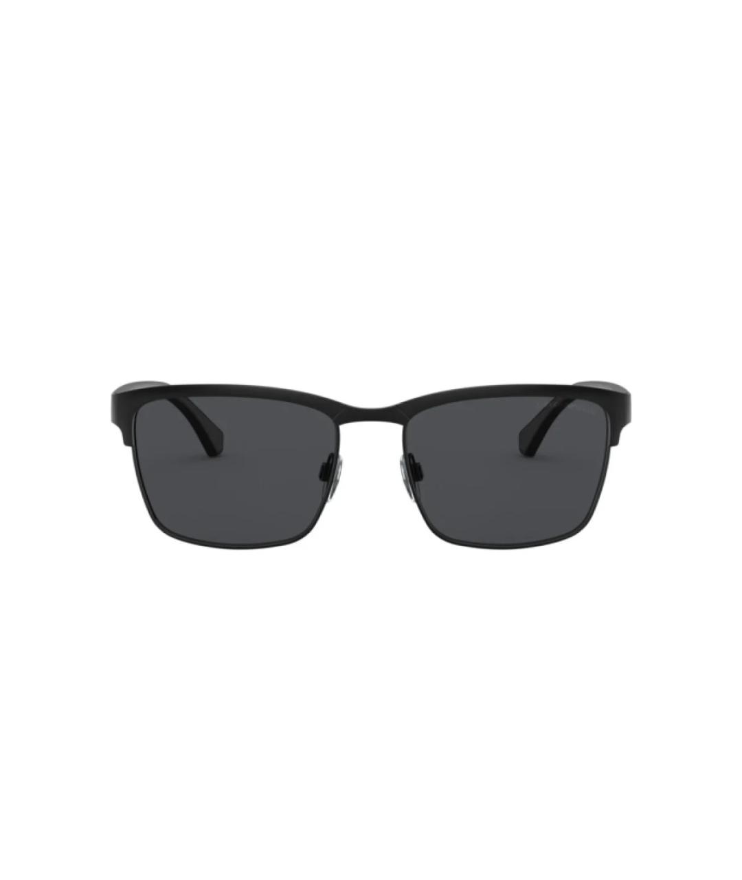 EMPORIO ARMANI Черные металлические солнцезащитные очки, фото 2