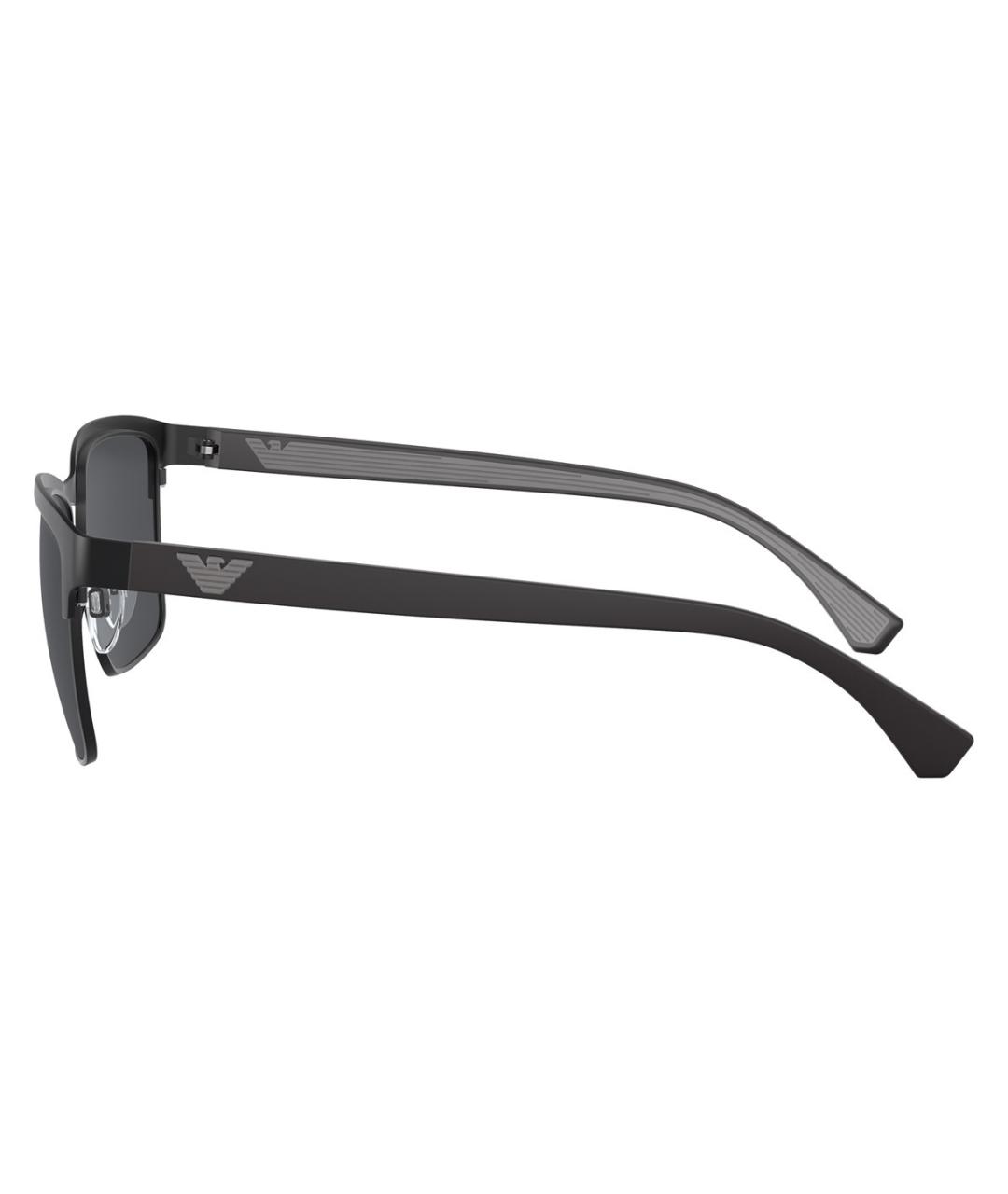 EMPORIO ARMANI Черные металлические солнцезащитные очки, фото 5