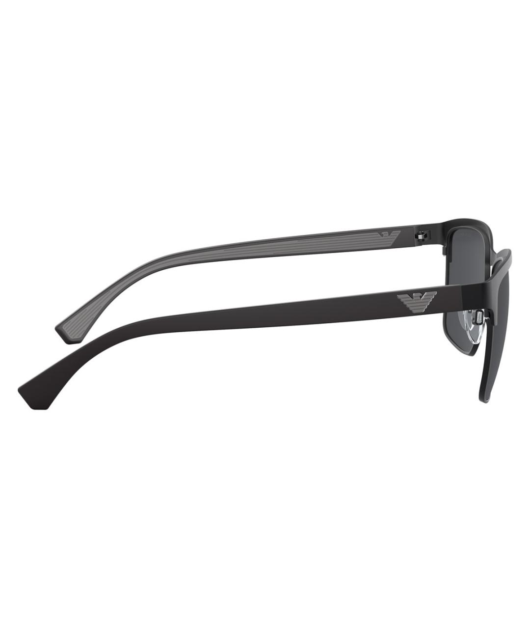 EMPORIO ARMANI Черные металлические солнцезащитные очки, фото 3
