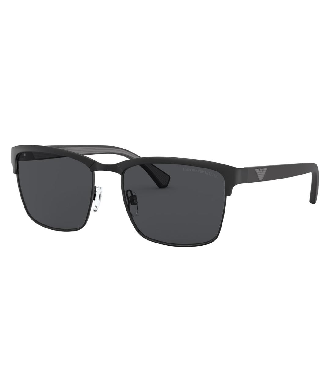 EMPORIO ARMANI Черные металлические солнцезащитные очки, фото 7
