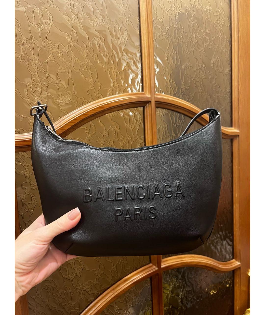 BALENCIAGA Черная кожаная сумка через плечо, фото 7