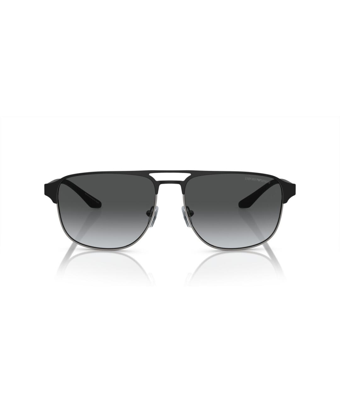 EMPORIO ARMANI Черные металлические солнцезащитные очки, фото 2