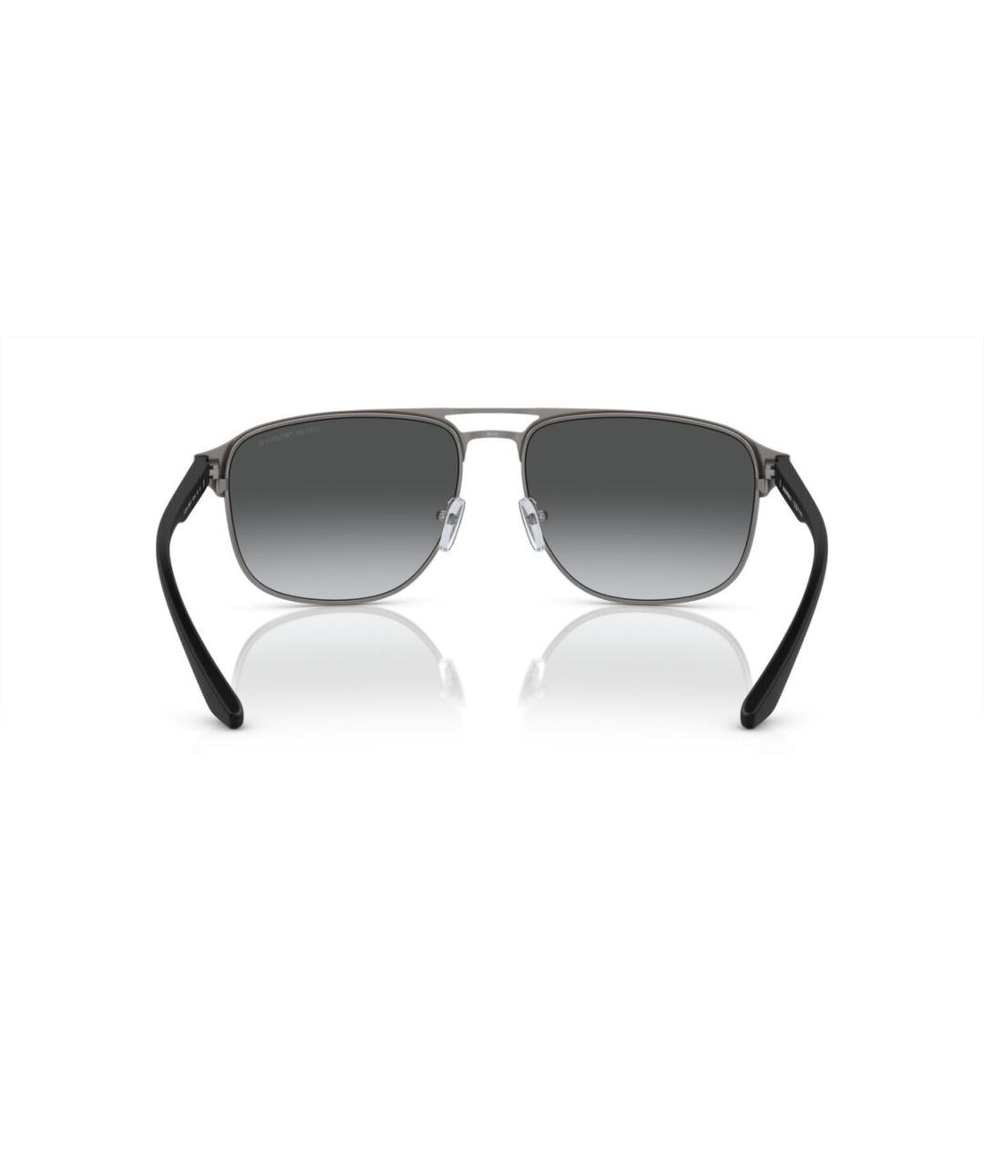 EMPORIO ARMANI Черные металлические солнцезащитные очки, фото 5