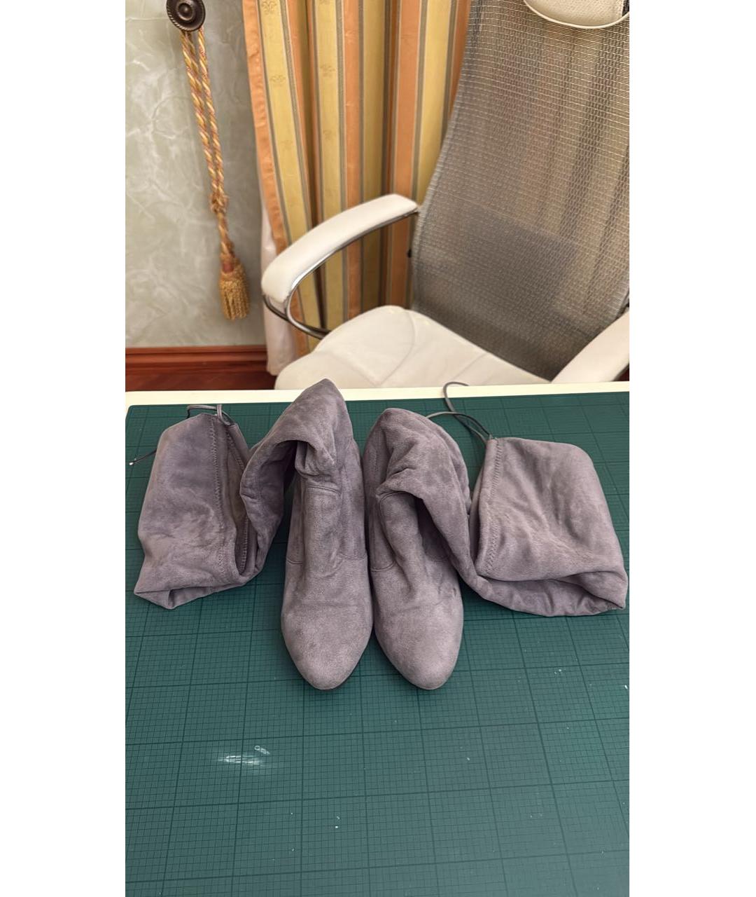 STUART WEITZMAN Серые замшевые ботфорты, фото 2