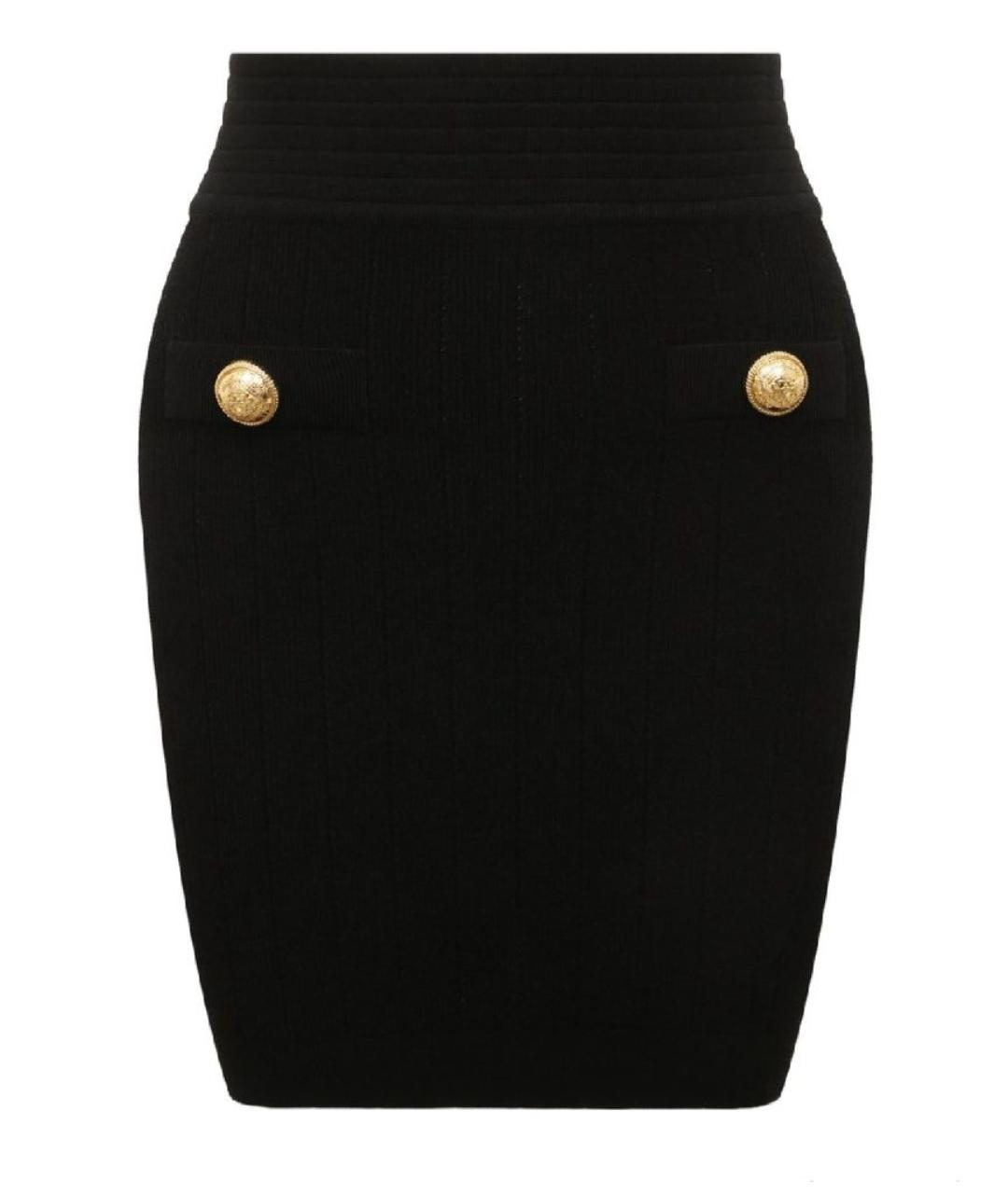 BALMAIN Черная вискозная юбка мини, фото 10