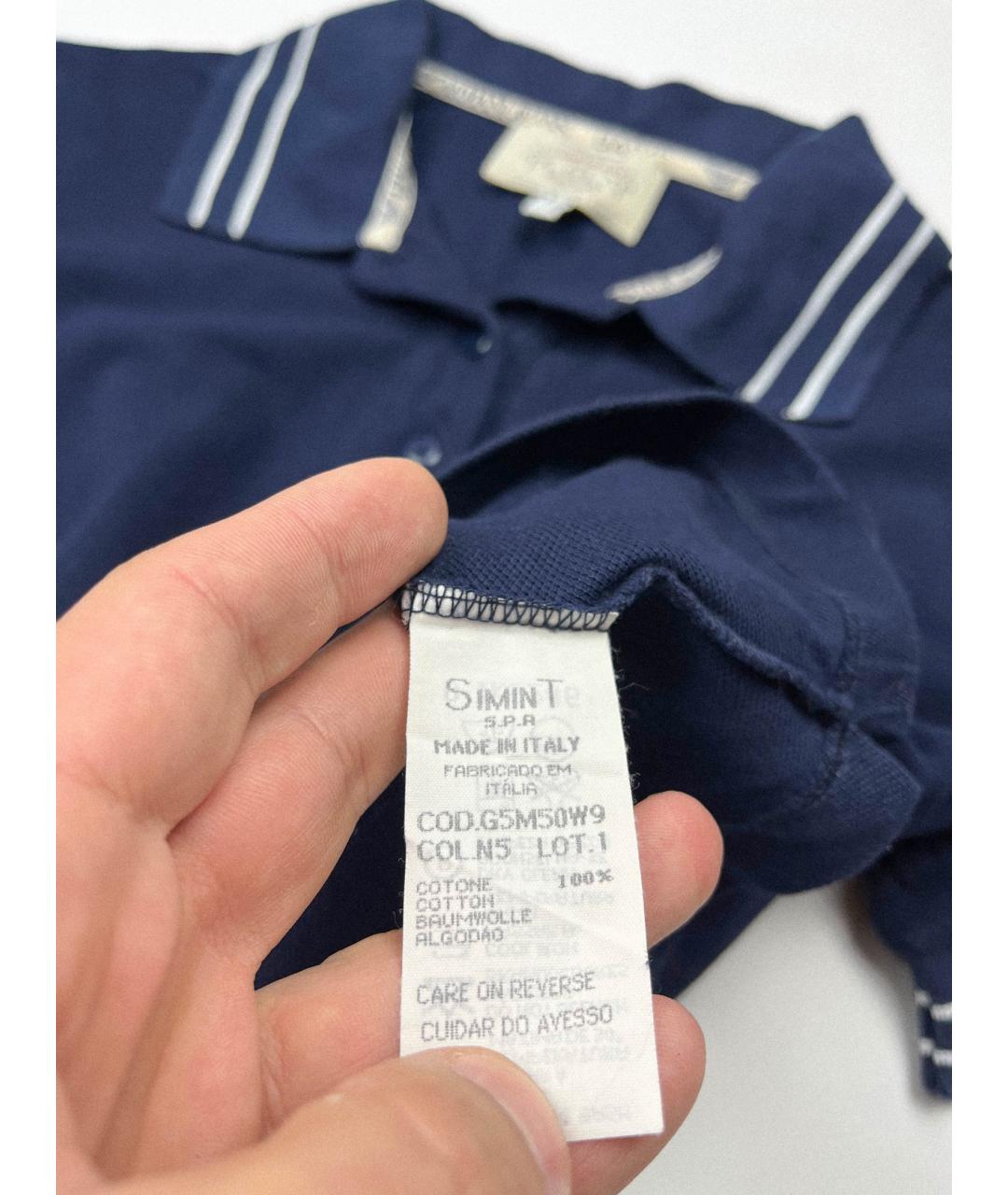 ARMANI JEANS Синяя хлопковая футболка, фото 4