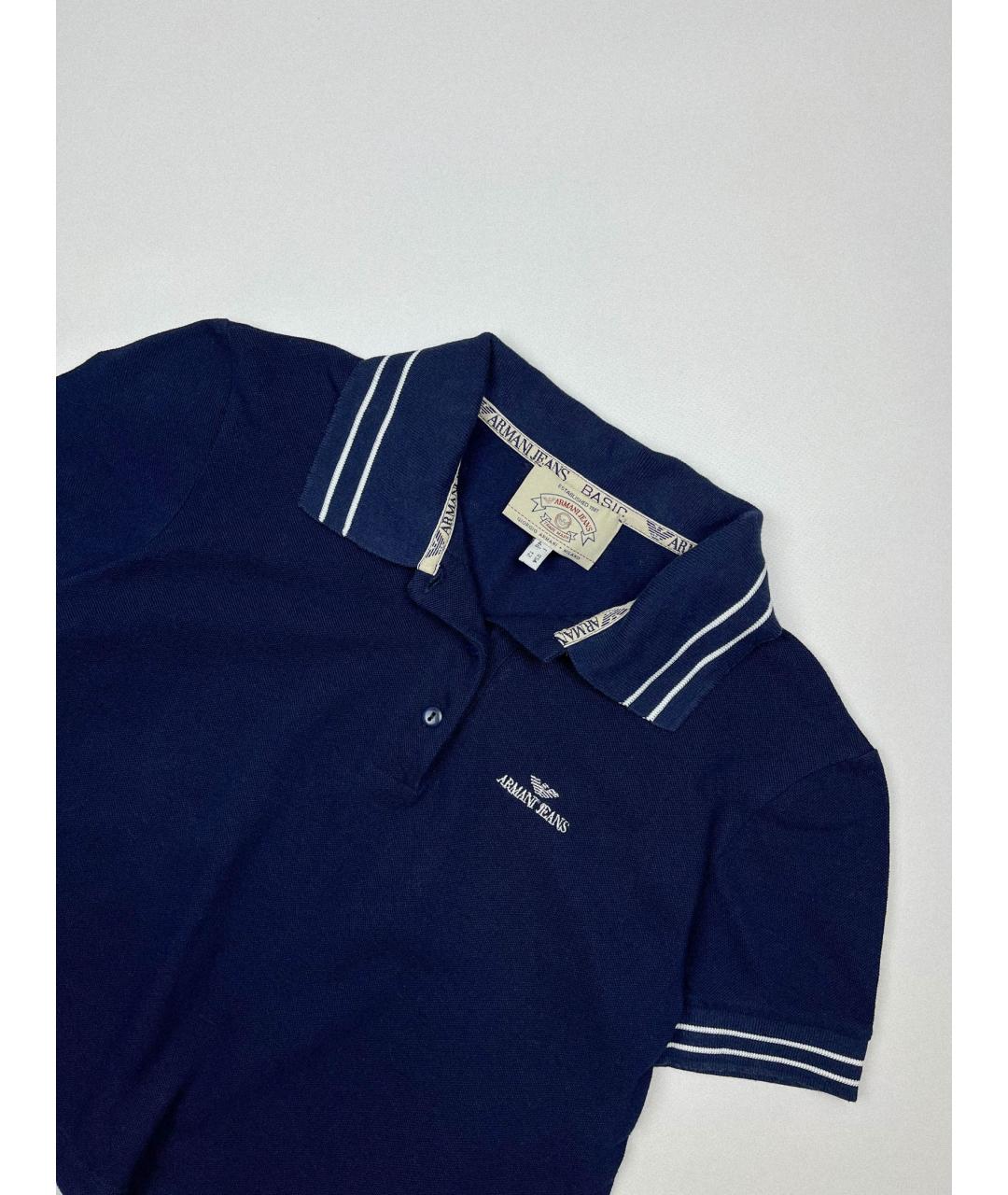 ARMANI JEANS Синяя хлопковая футболка, фото 2