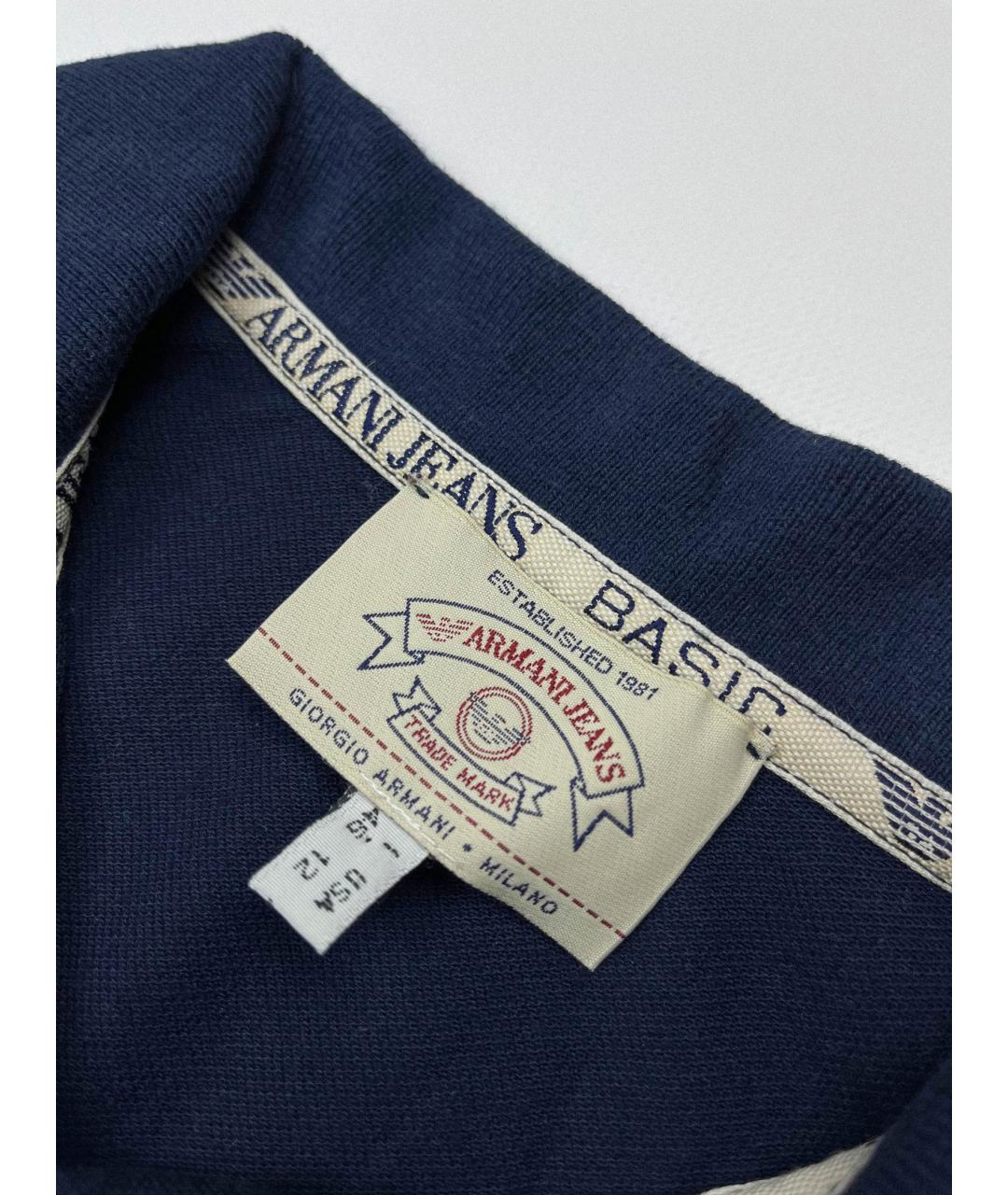ARMANI JEANS Синяя хлопковая футболка, фото 3