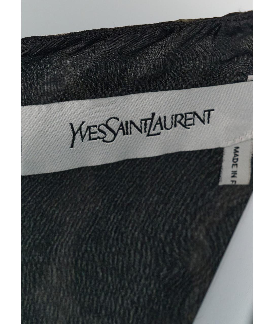 SAINT LAURENT Серое шелковое повседневное платье, фото 5