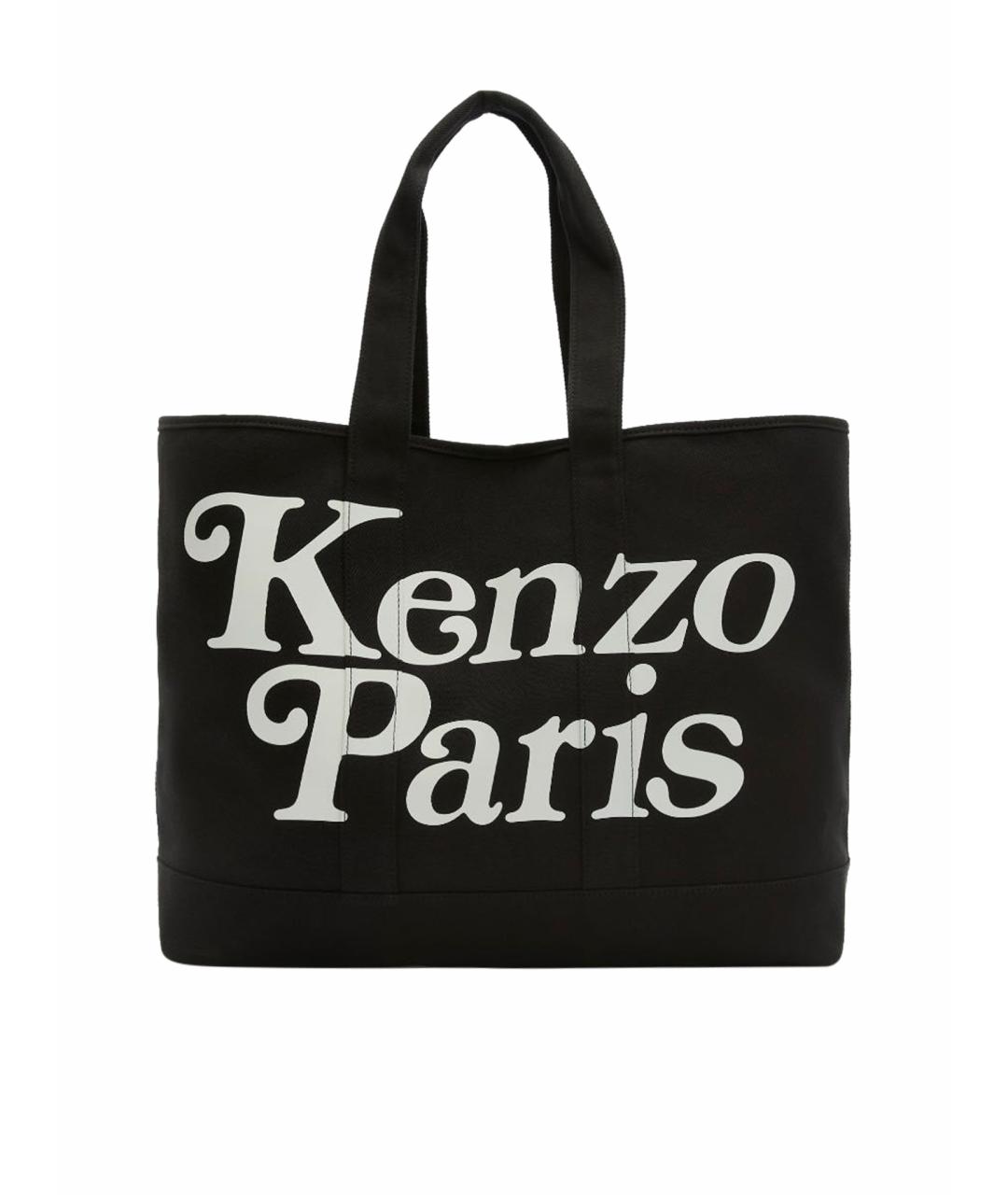 KENZO Черная хлопковая сумка тоут, фото 1