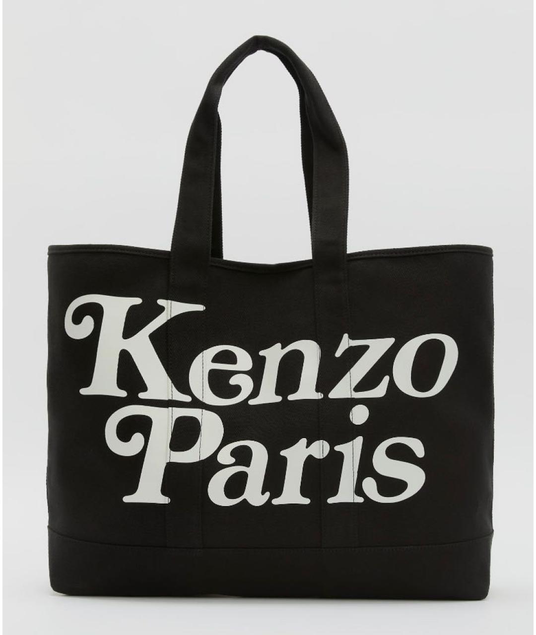 KENZO Черная хлопковая сумка тоут, фото 6