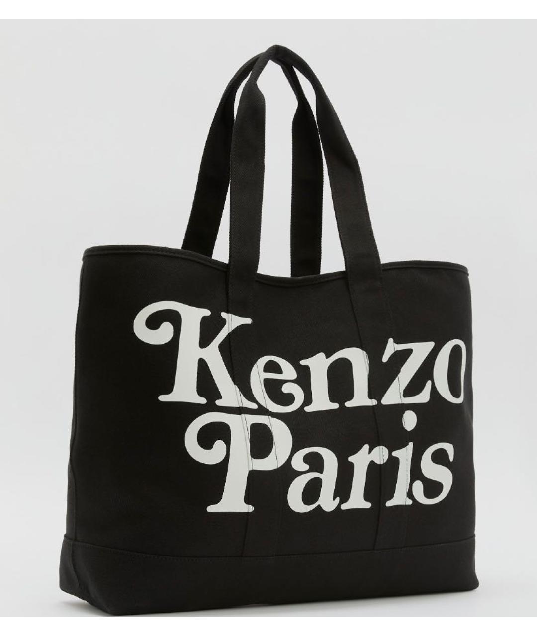 KENZO Черная хлопковая сумка тоут, фото 2