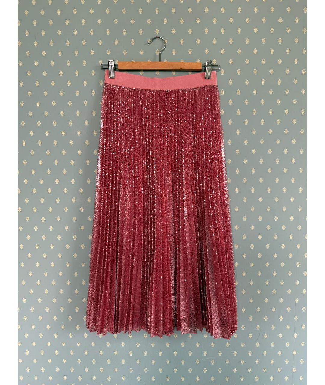 WEEKEND MAX MARA Розовая вискозная юбка миди, фото 8