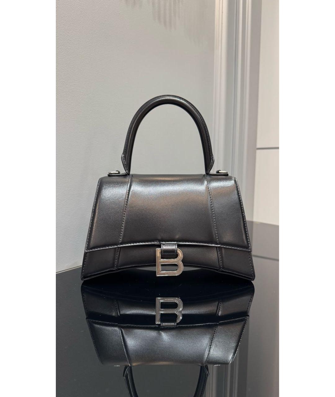 BALENCIAGA Черная кожаная сумка с короткими ручками, фото 2