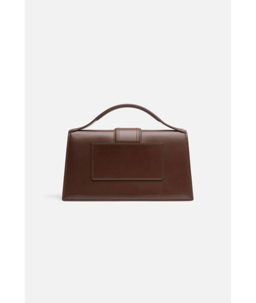JACQUEMUS Коричневая кожаная сумка с короткими ручками, фото 3