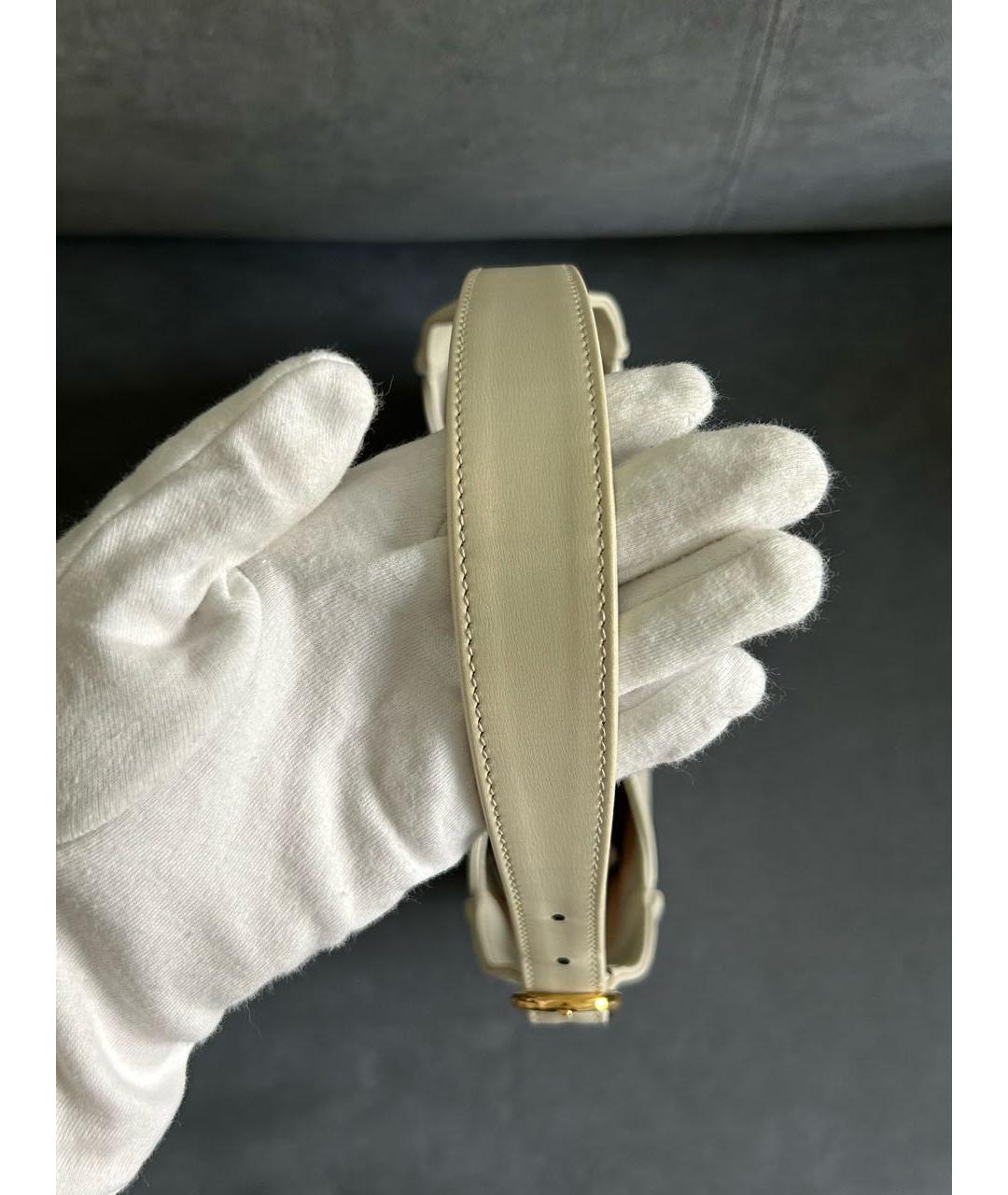 GUCCI Белая кожаная сумка с короткими ручками, фото 8