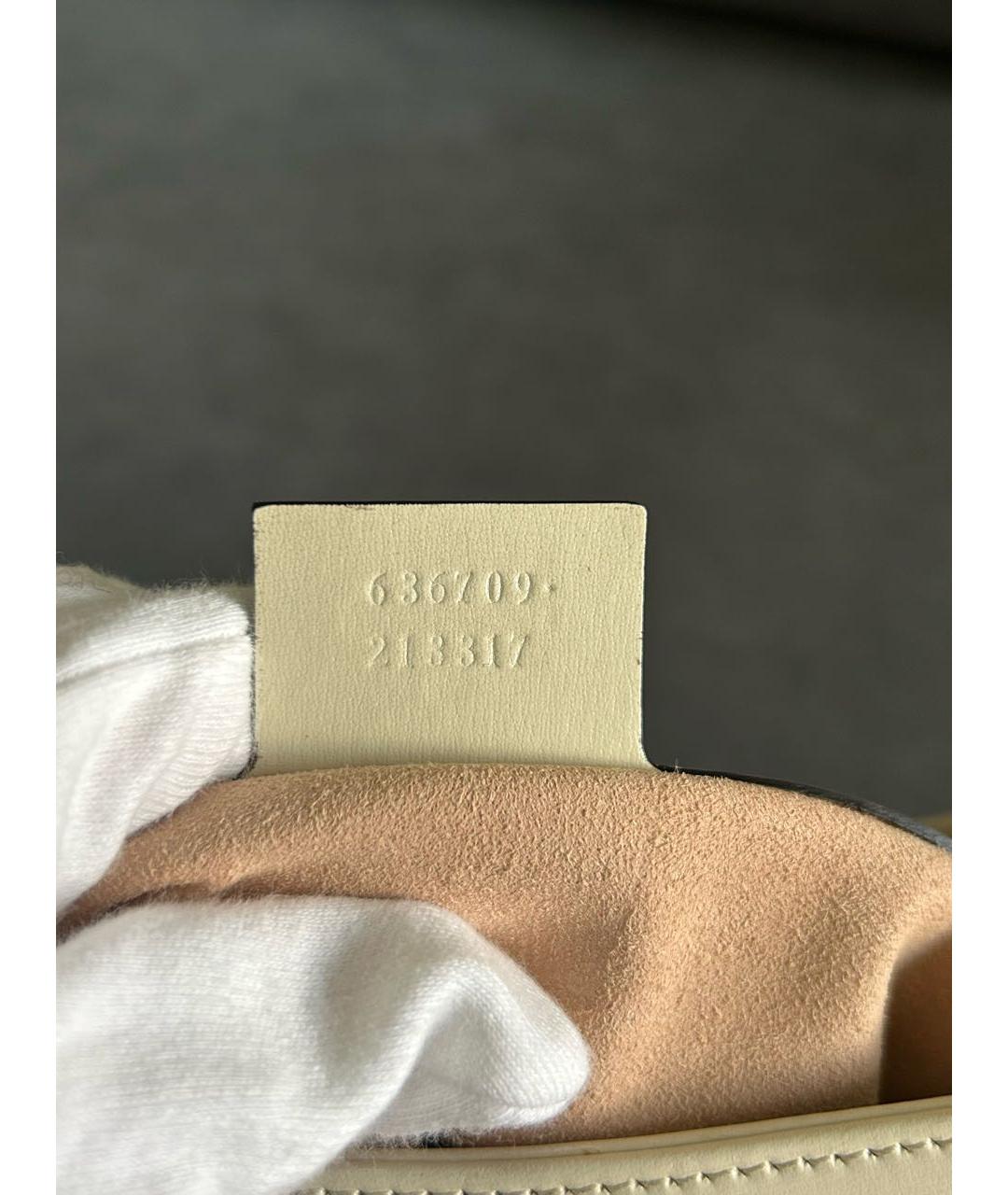 GUCCI Белая кожаная сумка с короткими ручками, фото 5