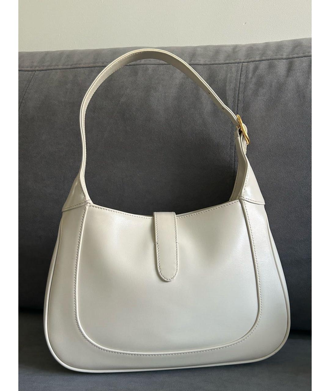 GUCCI Белая кожаная сумка с короткими ручками, фото 3