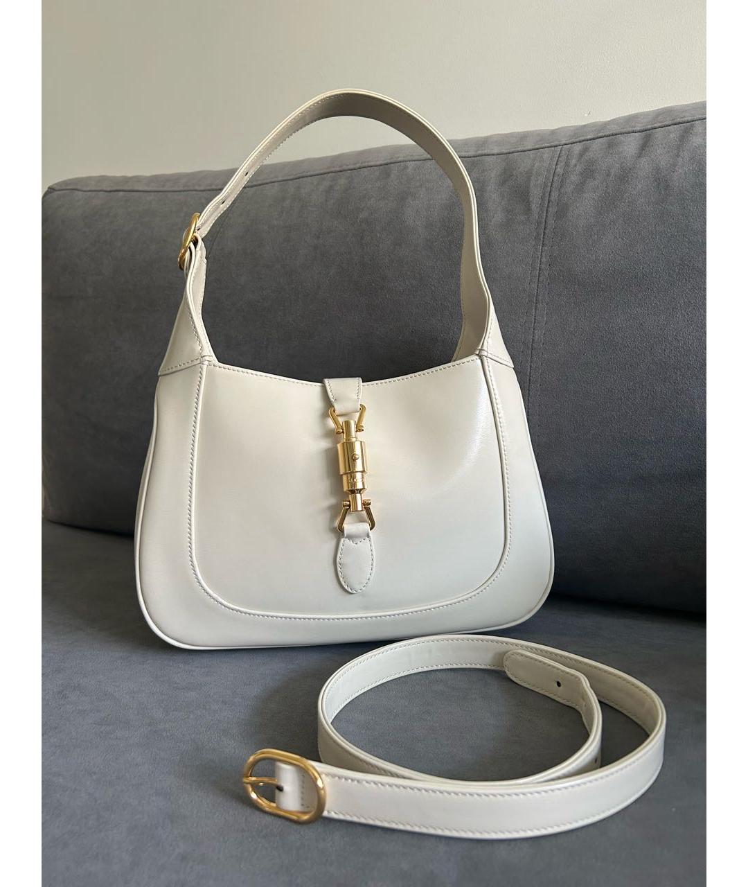 GUCCI Белая кожаная сумка с короткими ручками, фото 9