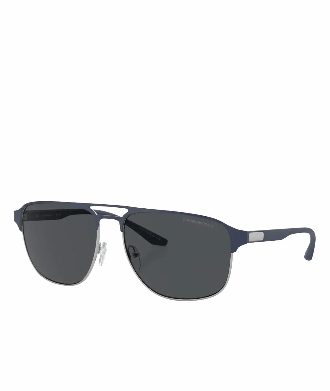 EMPORIO ARMANI Синие металлические солнцезащитные очки, фото 1