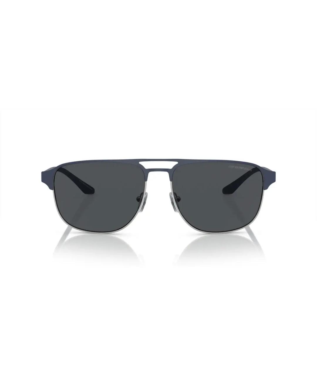 EMPORIO ARMANI Синие металлические солнцезащитные очки, фото 2