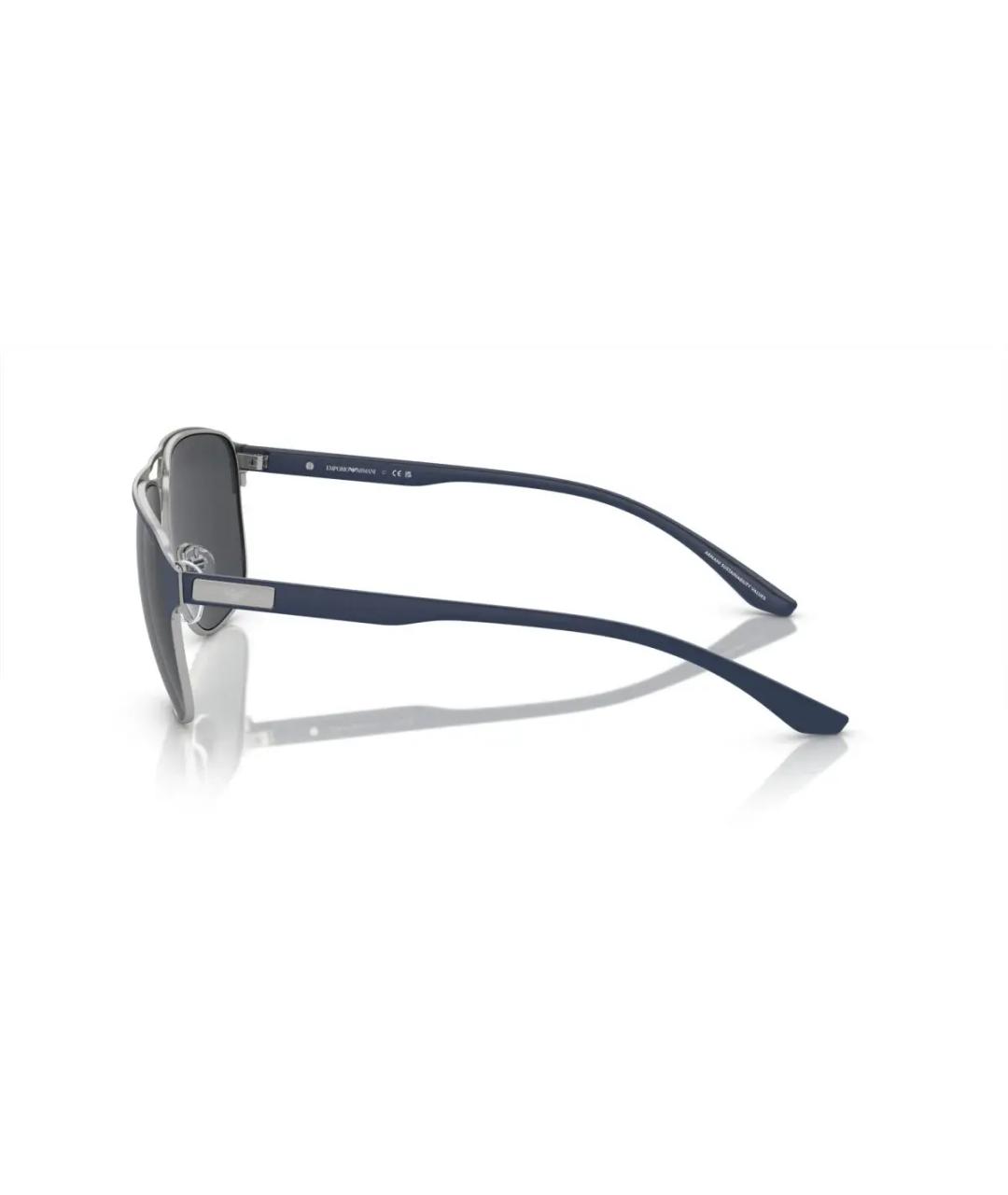 EMPORIO ARMANI Синие металлические солнцезащитные очки, фото 3