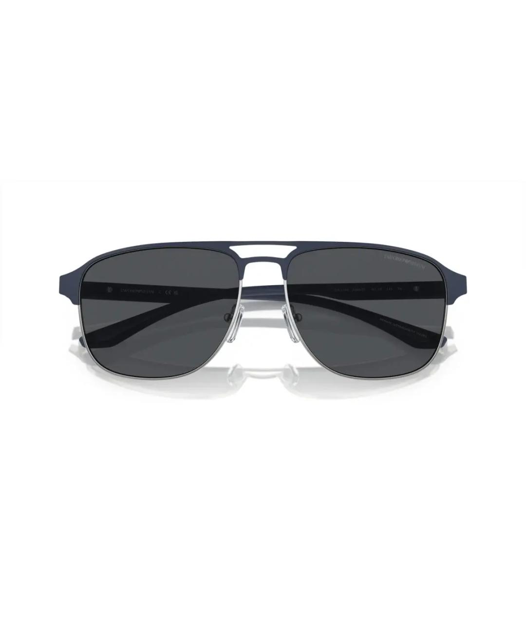 EMPORIO ARMANI Синие металлические солнцезащитные очки, фото 6