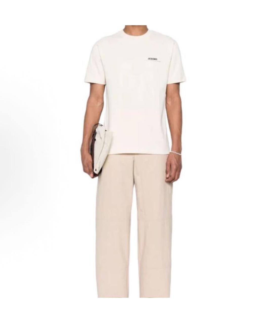 JACQUEMUS Бежевая футболка, фото 4