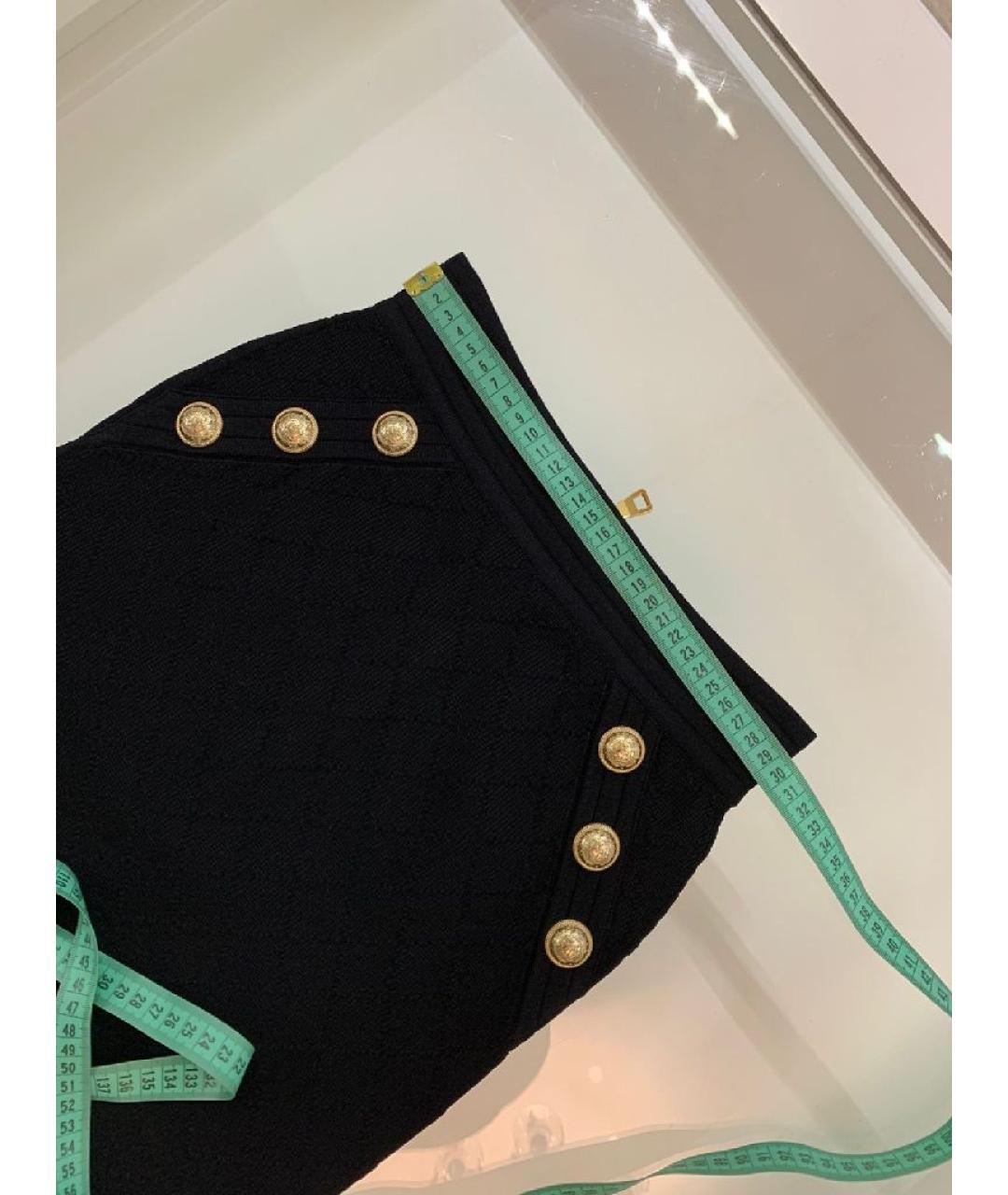 BALMAIN Черная вискозная юбка мини, фото 5