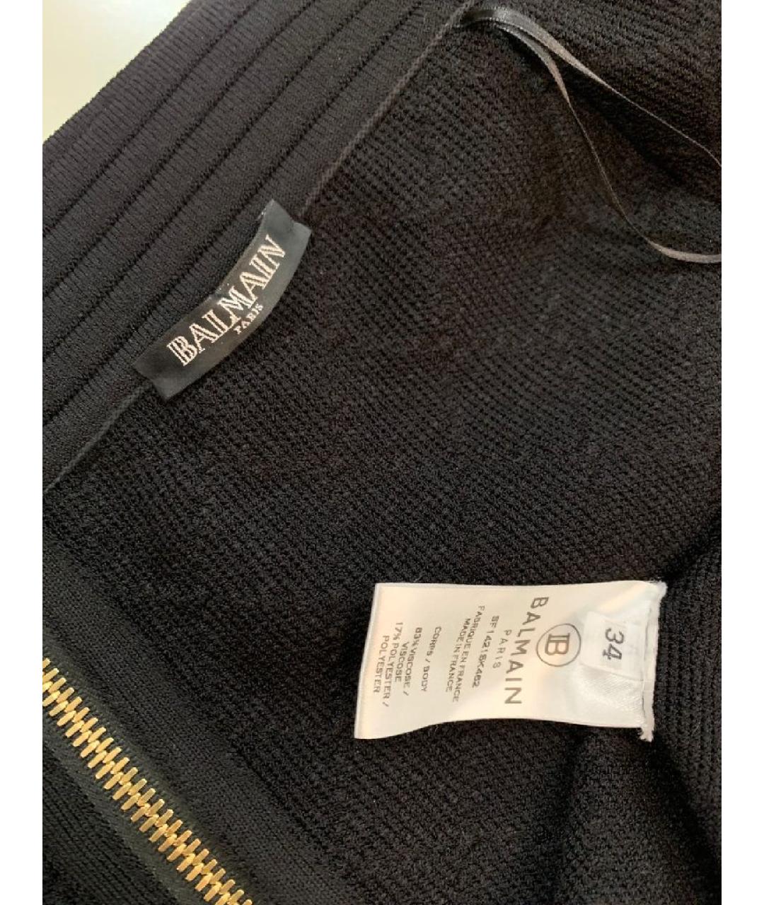 BALMAIN Черная вискозная юбка мини, фото 4