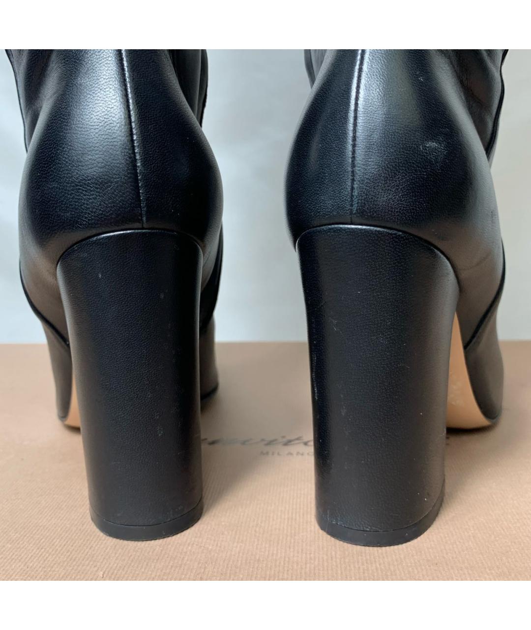 GIANVITO ROSSI Черные кожаные ботфорты, фото 4