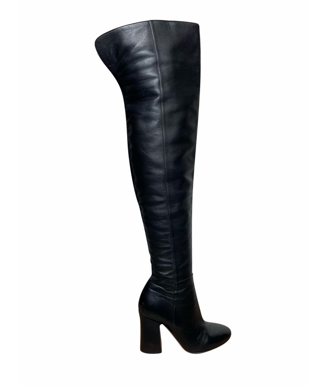 GIANVITO ROSSI Черные кожаные ботфорты, фото 1