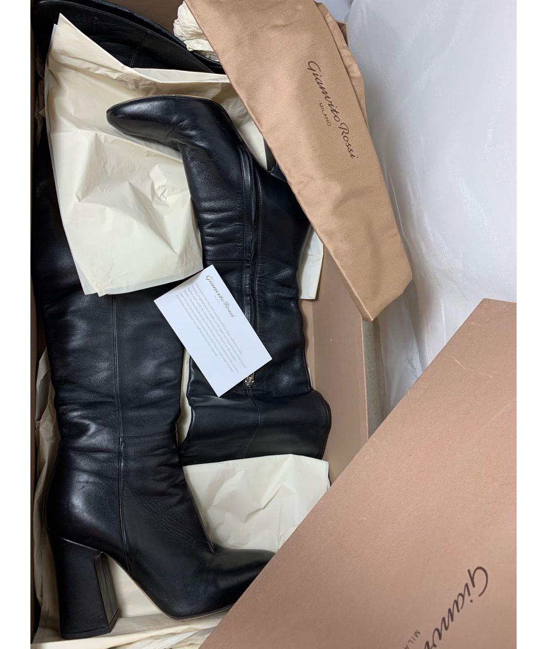 GIANVITO ROSSI Черные кожаные ботфорты, фото 7