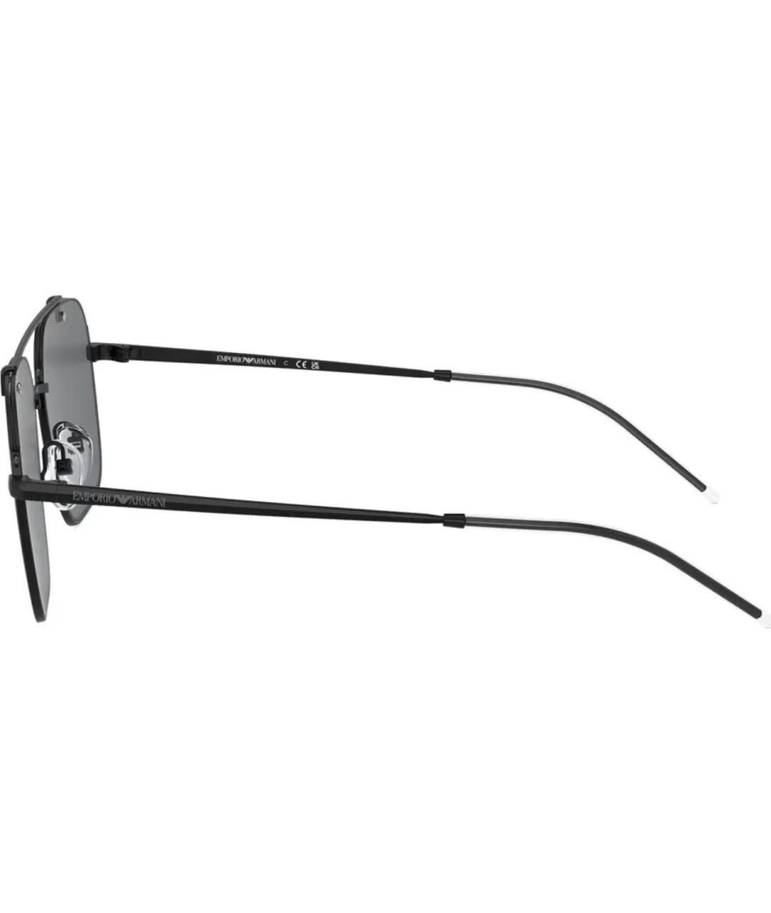 EMPORIO ARMANI Черные металлические солнцезащитные очки, фото 3