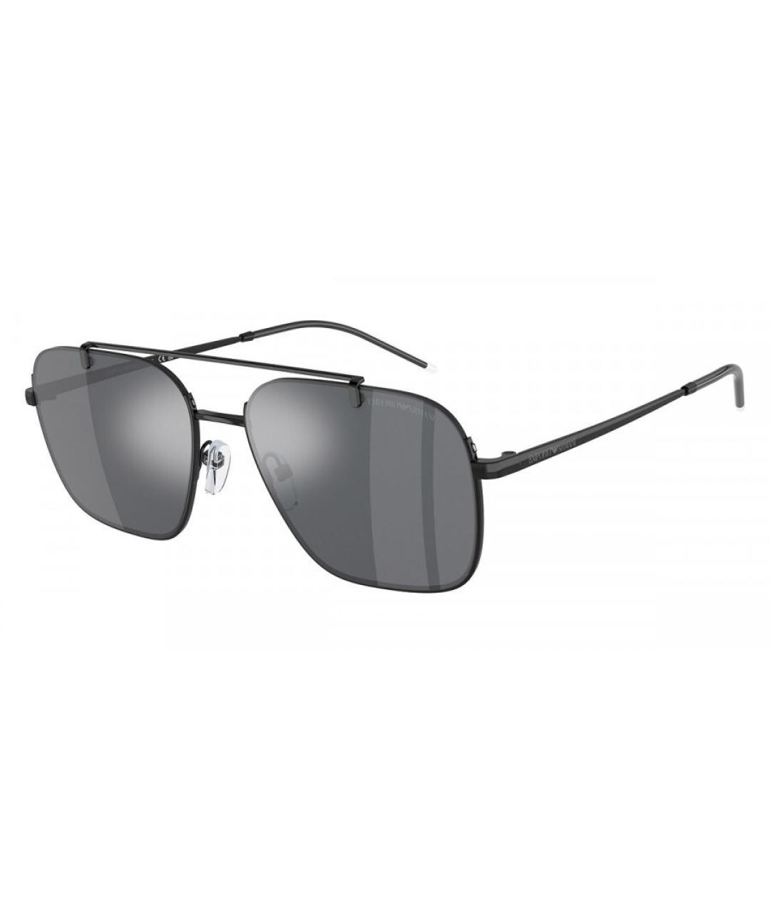 EMPORIO ARMANI Черные металлические солнцезащитные очки, фото 5