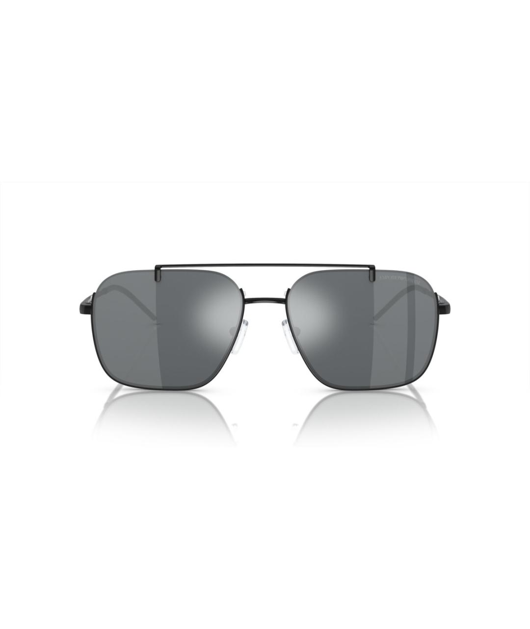 EMPORIO ARMANI Черные металлические солнцезащитные очки, фото 2
