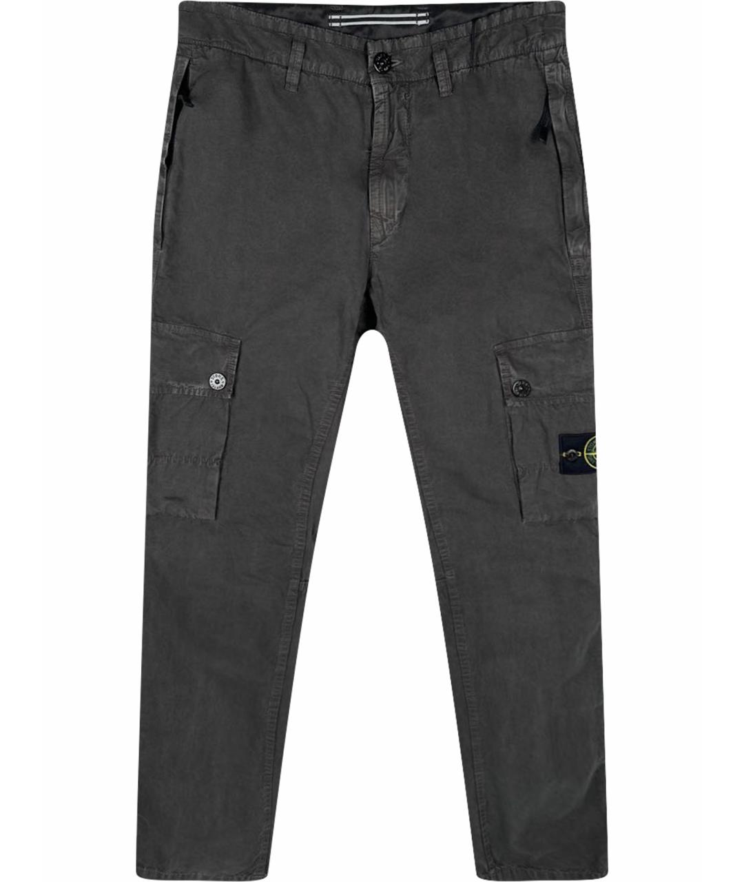 STONE ISLAND Антрацитовые хлопковые повседневные брюки, фото 1