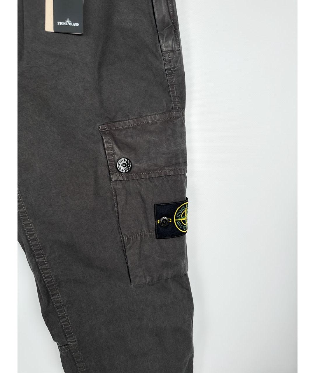 STONE ISLAND Антрацитовые хлопковые повседневные брюки, фото 4