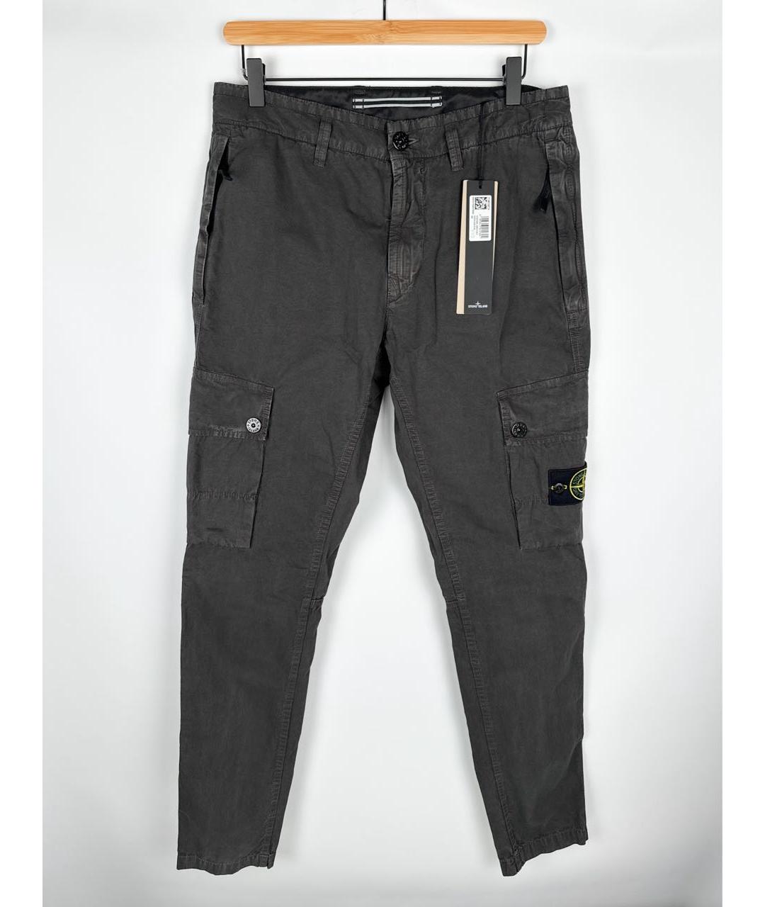 STONE ISLAND Антрацитовые хлопковые повседневные брюки, фото 9